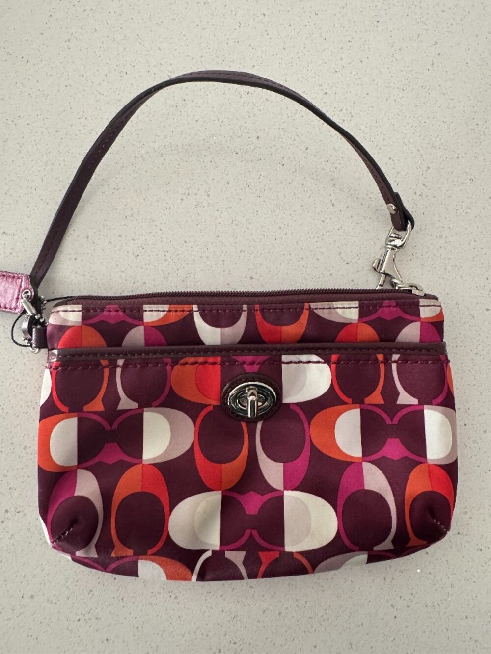 Coach Parker Medium Wristlet silvertone hardware LIKE NEW